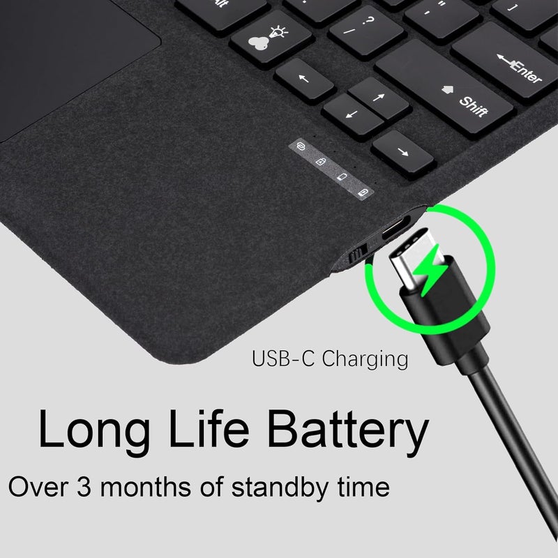 Mobee Type Cover for Microsoft Surface Pro 7+/ Pro 7 / Pro 6 / Pro 5 / Pro 4 / Pro 3, Bluetooch Type Keyboard with Multi-Touch Trackpad, Ultra Silm (Charcoal with Backlit) - Image 5